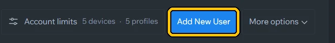 Toque em **Add New User**.